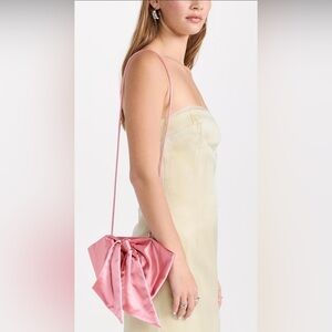 Loeffler Randall Retail $250 Satin Bow Crossbody - Cream